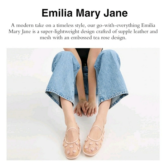 Coach Emilia Floral Mesh Mary Janes - Cream and Pink - Picture 11 of 12